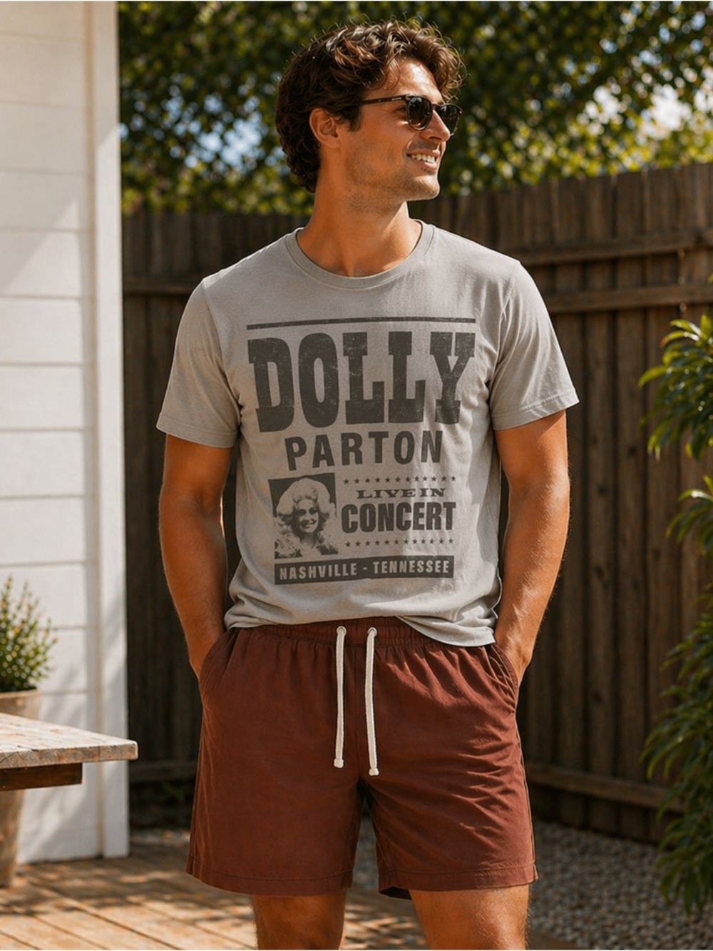 Dollcake Gray Dolly Parton Concert Graphic Tee